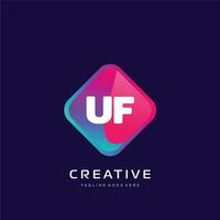 UE initial logo With Colorful template vector