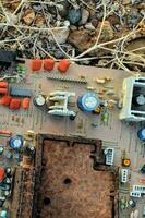 Old Vintage Motherboard on the ground photo