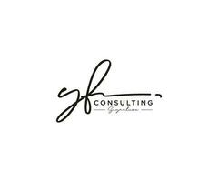 Initial YF signature logo collection template vector. Hand drawn Calligraphy lettering Vector illustration.