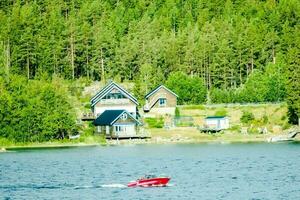 Houses by the river photo