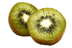 Kiwi sliced in a half isolated on white background. Juicy kiwi. photo