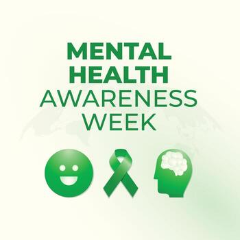 mental health awareness week design template for celebration. mental health awareness ribbon design. flat ribbon design for celebration design. vector