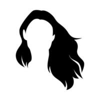 woman long hairstyle silhouette. isolated on white background. vector illustration.