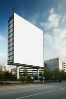 Futuristic City Billboard Create a Blank Canvas for Your Next Advertising Campaign photo