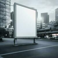 Futuristic City Billboard Create a Blank Canvas for Your Next Advertising Campaign photo