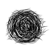 hand drawn scribble sketch circle object. Tangled grungy round scribble. isolated on white background vector