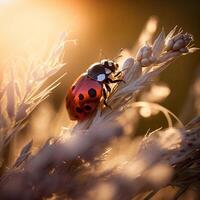 Portrait macro ladybug AI Generate photo