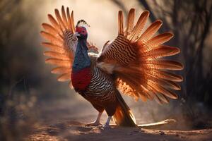Pheasant on the forest AI Generate photo