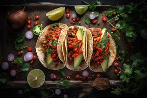 Tacos with vegetable AI Generate photo