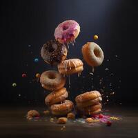 Delicious donuts AI Generate photo