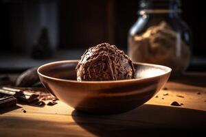 delicious ice cream on the table ai generate photo