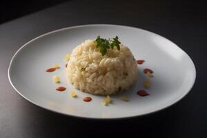 A bowl Risotto on the table AI Generate photo