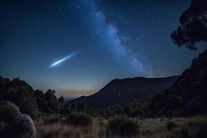 beautiful view in the night sky ai generate photo