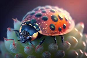 Portrait macro ladybug AI Generate photo