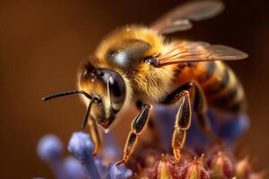 Portrait macro bee AI Generate photo