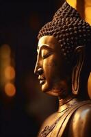 Buddha statue with lotus AI Generate photo