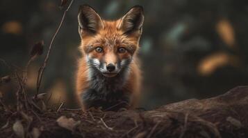 Red fox in the forest AI Generate photo