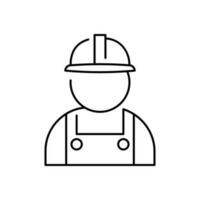 Engineer or worker icon isolated. Industrial man symbol. Builder icon. EPS 10 and construction worker. vector