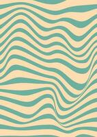 Abstract geometric vintage background. Modern ornament with groovy curved lines. 60s, 70s aesthetic, wavy colorful stripes. vector