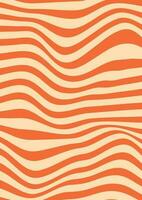 Abstract geometric vintage background. Modern ornament with groovy curved lines. 60s, 70s aesthetic, wavy colorful stripes. vector