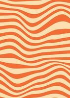 Abstract geometric vintage background. Modern ornament with groovy curved lines. 60s, 70s aesthetic, wavy colorful stripes. vector