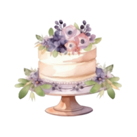 aquarelle gâteau isolé. illustration ai génératif png