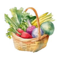 aquarelle biologique des légumes. illustration ai génératif png