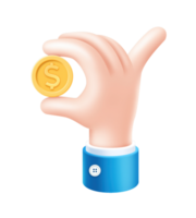 business hand with gold coin sign symbol icon png