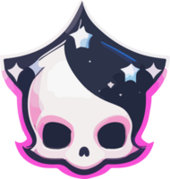 rosado cráneo mascota diseño logo ai generativo png