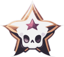 estrella esqueleto cráneo mascota logo diseño ai generativo png