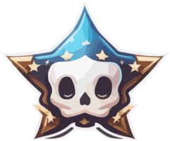 Skeleton Star Logo Mascot Concept png