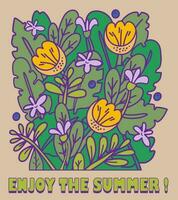 Enjoy the summer. Flower concept. Retro design vector