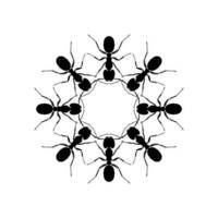 Colony of the Ant Silhouette Circle Shape Composition for Art Illustration, Logo, Pictogram, Website, or Graphic Design Element. Vector Illustration