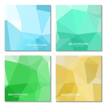set of  abstract colorful geometric background with triangle shape vector