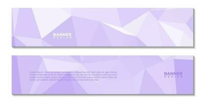 set of banners with abstract purple colorful geometric background with triangle shape vector