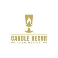 candle decor with glass logo icon vector illustration