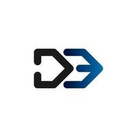 letter D and E finance logo icon vector illustration