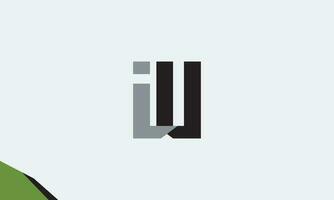 Alphabet letters Initials Monogram logo IU, UI, I and U vector