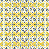 Mediterranean pattern blue and yellow theme vector