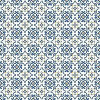 Mediterranean pattern blue and yellow theme vector