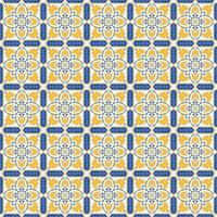 Mediterranean pattern blue and yellow theme vector