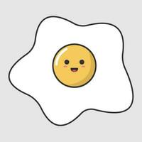 Simple Fried Egg With Happy Face vector