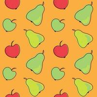Seamless bright pattern with apples and pears vector