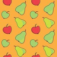 Seamless bright pattern with apples and pears vector