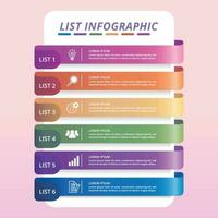 Simple Colorful List Bar Infographic vector