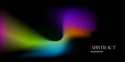 Abstract background template dark design with neon color gradient rainbow color shape on black vector