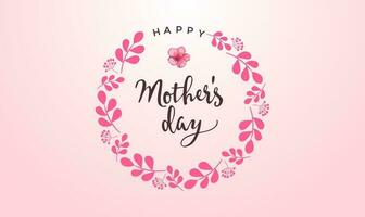 Mother's Day Background with colorful elements and flowers, lettering. Vector symbols of love in the shape of hearts for greeting card design, floral, pastel color.