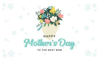 Mother's Day Background with colorful elements and flowers, lettering. Vector symbols of love in the shape of hearts for greeting card design, floral, pastel color.