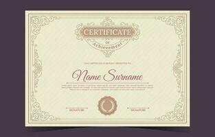 Certificate in Vintage Style Template vector