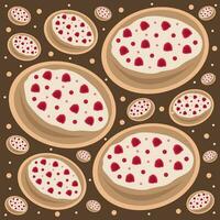 Strawberry vanilla cookies vector illustration for graphic design and decorative element